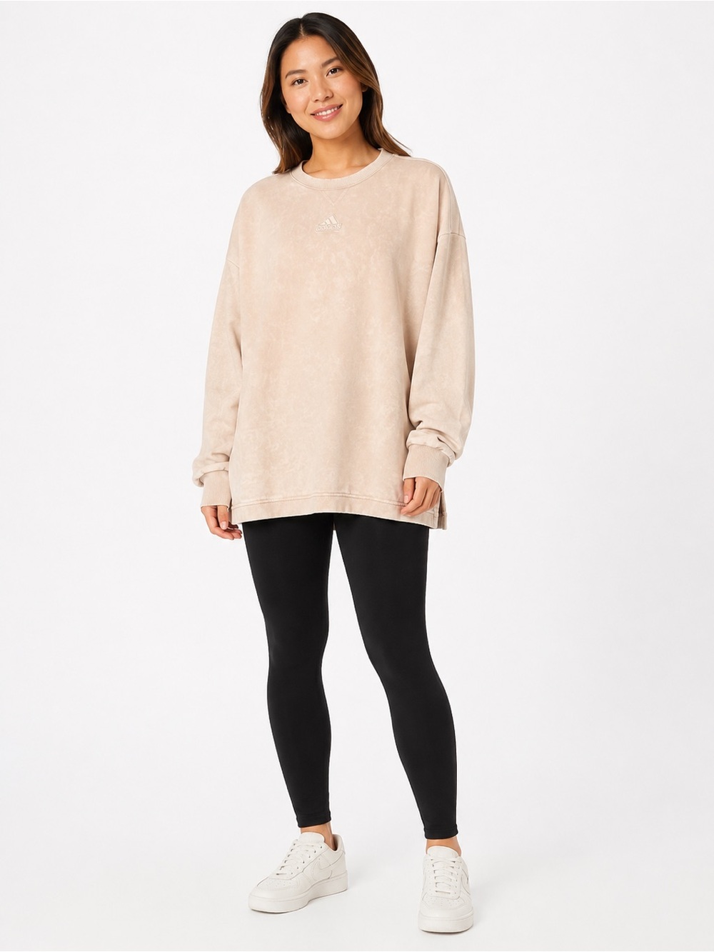 adidas Pale Pink Embroidered Logo Crewneck Sweatshirt